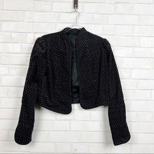 Floral Puff Sleeve Cropped Retro Women's Jacket